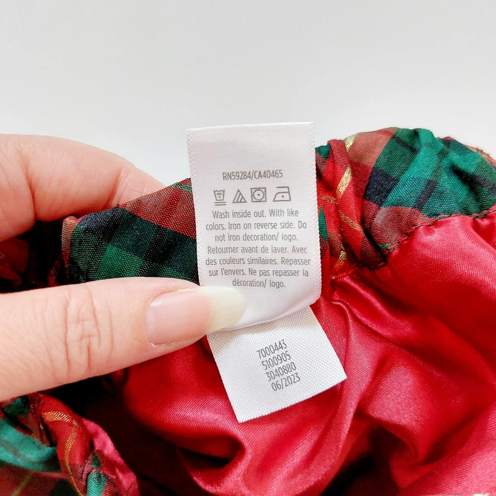 Plaid Christmas Skirt‎ with Bow Adjustable Waist size 8 Gymboree